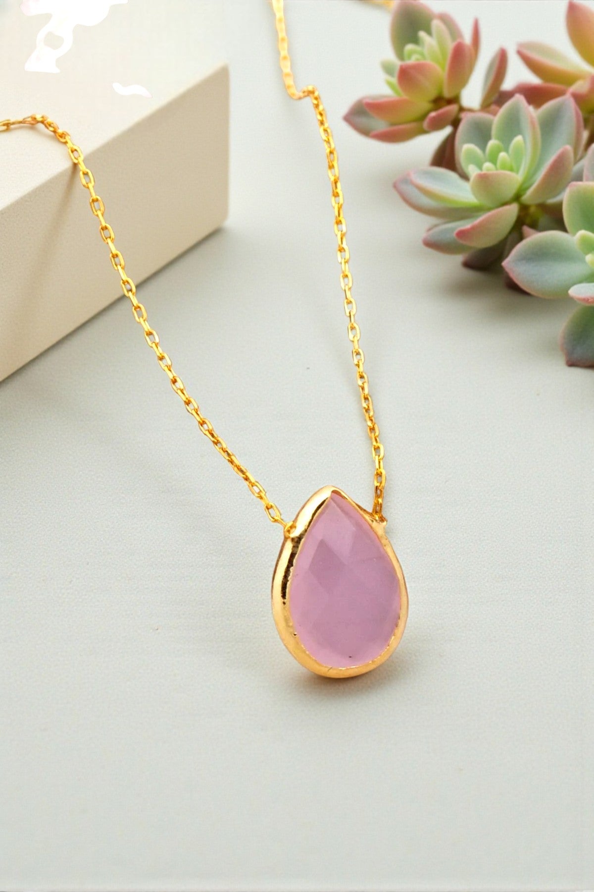 Butterfly Love Garden -Pink Quartz Necklace